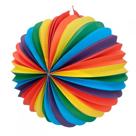 Lampion rond papier multicolore - Diam. 25cm