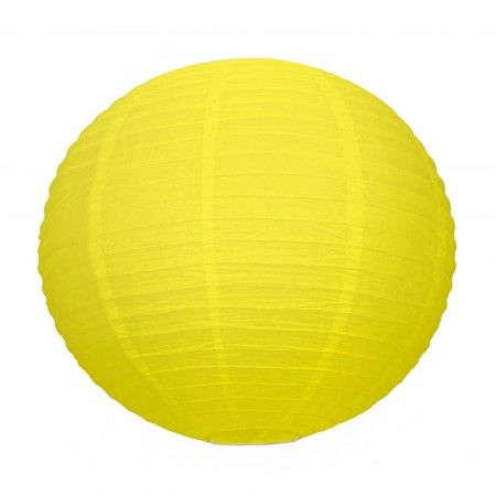 Lampion boule jaune papier - Diam. 15cm