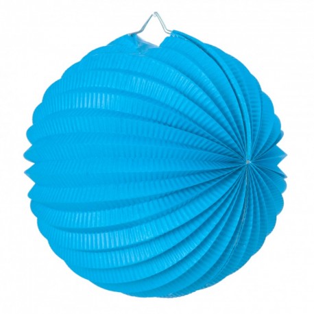 Lampion rond bleu tendre papier - Diam. 20cm