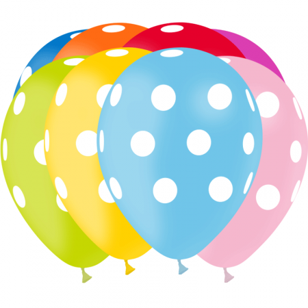 Ballon multicolore à pois x30 - Diam. 29cm