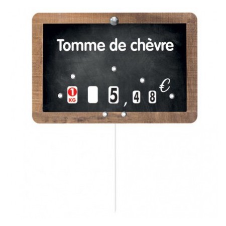 Étiquette de prix tomme de chèvre 12 x 8 cm à roulettes