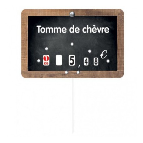 Étiquette de prix tomme de chèvre 12 x 8 cm à roulettes