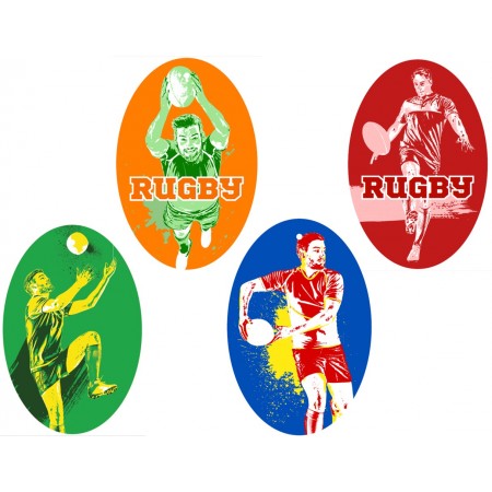 Mobiles Rugby Fairey x 4 - carton / haut: 38 cm