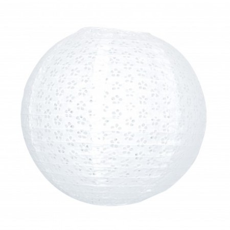 Lampion dentelle blanc - papier – Diam 35 cm