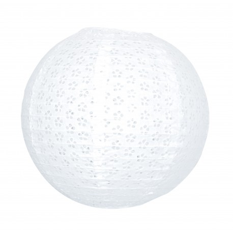 Lampion dentelle blanc - papier – Diam 35 cm