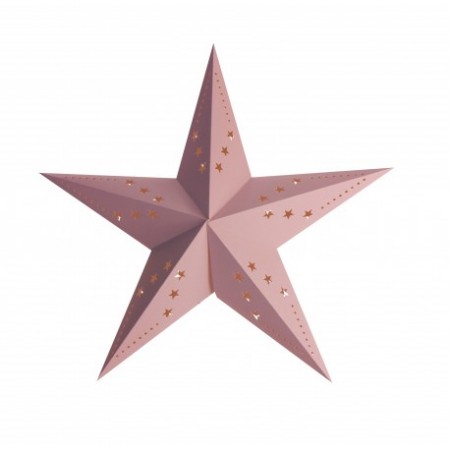 Lanterne étoile rose pastel carton - Diam 60cm