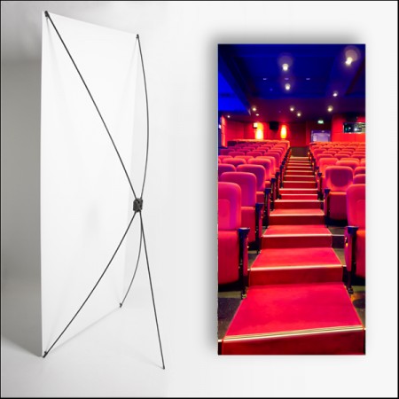 Kakemono Cinéma - 180 x 80 cm - Toile M1 avec structure X- Banner