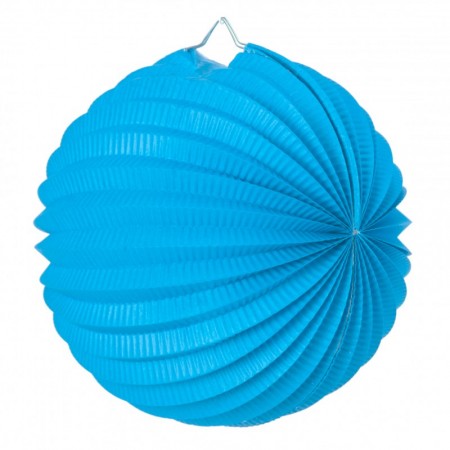 Lampion rond papier bleu glacier - Diam. 30cm