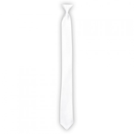 Cravate blanche - polyester - long 50cm