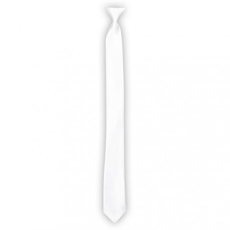 Cravate blanche - polyester - long 50cm