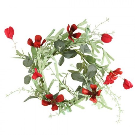 Couronne de coquelicots rouges - Diam. 35cm