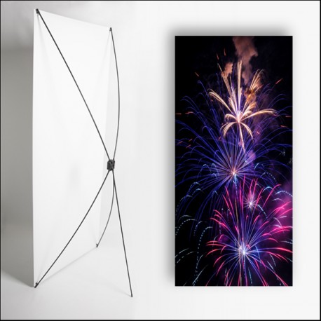 Kakemono feu d'artifice - 180 x 80 cm - Toile M1 avec structure  X- Banner