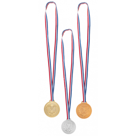 Lot de 3 médailles (or, argent, bronze) diam.5cm