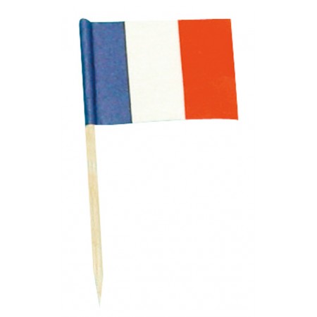Drapeaux mini France x144 papier - 3.5 x 2.5cm (pic en bois de 6.5cm)