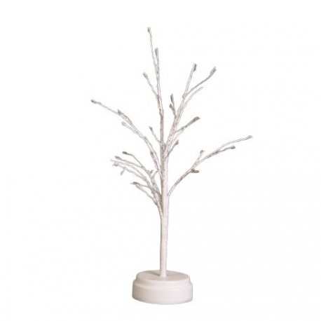 Sapin LED blanc à piles - Haut 40cm (piles non fournies - 3 LR6)