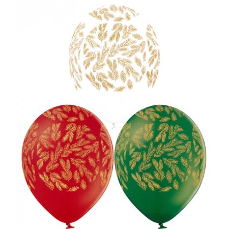 Ballons Noël Branches de sapin x8 - Diam 29cm