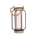 Lampe en fer et verre GM - 13.5x22cm (3 piles LR3 non comprises)