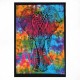 Tenture multicolore éléphant tissu - 110 x 70cm