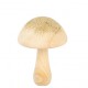 Champignon en Bois et Paillettes Or 7,5x13cm