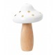 Champignon en bois blanc  et  pois or / 10,5 cm x 15,5 cm