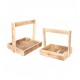 Lot de 2 supports en bois avec anse 32 x 25 x 30 cm  et  26 x 18 x 24 cm