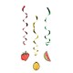 Lot de 3 tourbillons fruit - PVC  et  papier Haut. 85cm