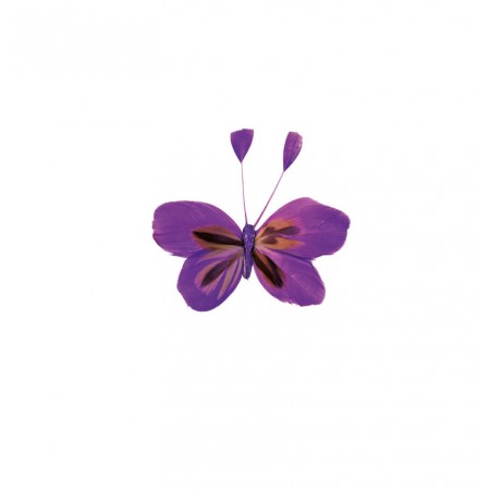 Lot de 2 papillons violets - 11 x 10cm