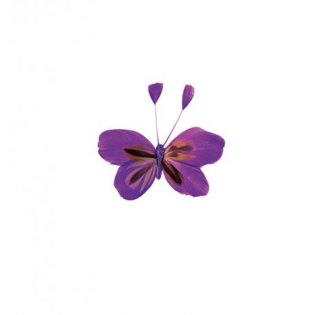 Lot de 2 papillons violet 11 x 10 cm