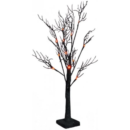 Arbre à led noir et orange - Haut. 66cm (3 piles non fournies)