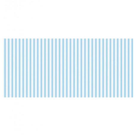 Chemin de table en lin raye bleu  et  blanc 28 cm x 5 m