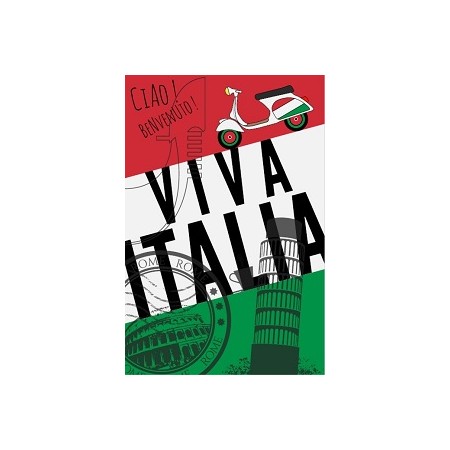 Plaque en bois VIVA ITALIA - 20 x 30cm