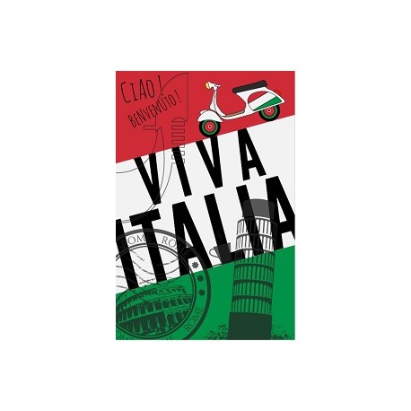 Plaque en bois VIVA ITALIA - 20 x 30cm