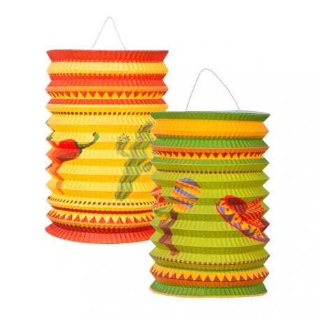 Set de 2 lampions Fiesta 19cm - papier