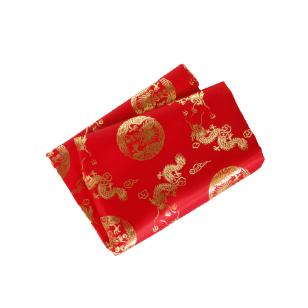 Tissu motif Asiatique synthétique - coupe de 2m - Larg. 150cm