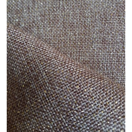 Tissu pailleté or scitillant - toile de lin le ml - Larg.150cm