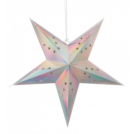 Lanterne étoile irisée carton - Diam. 30cm