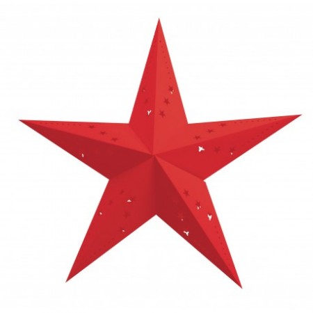 Lanterne étoile rouge carton - Diam. 30cm