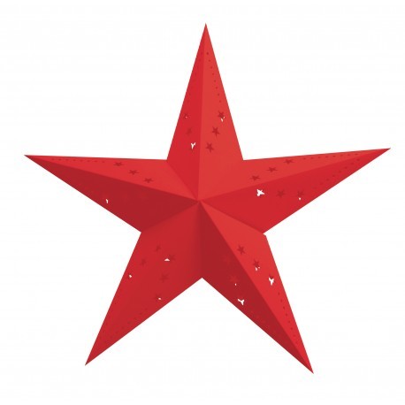 Lanterne étoile rouge carton - Diam. 30cm