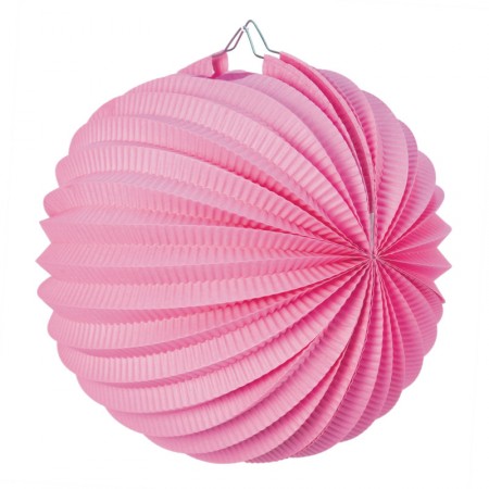 Lampion rond vieux rose papier - Diam. 20cm