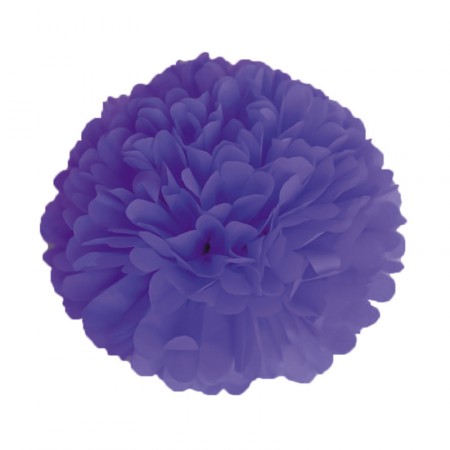 Pompon en papier de soie violet 40 cm