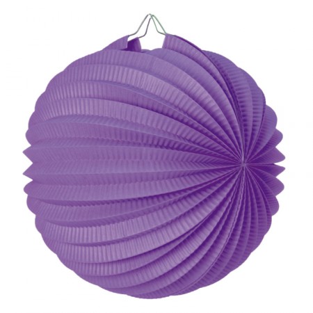 Lampion rond violet papier - Diam. 30cm