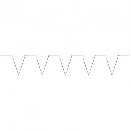 Guirlande fanions blanc et or - carton Long. 300cm