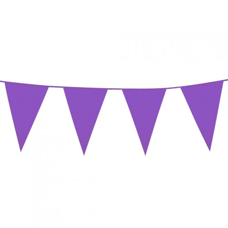 Guirlande de fanions PE violet (30 x 20 cm)(10 m)