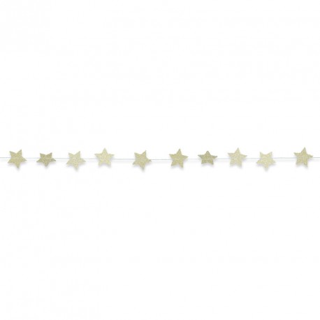 Guirlande étoiles dorées pailletées - Long. 250cm