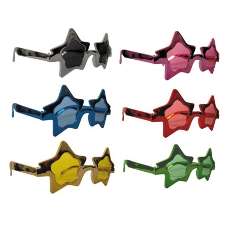 Lunettes star métallisées (coloris aléatoire)