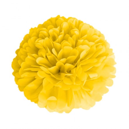 Pompon jaune papier de soie - Diam. 40cm