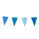 Guirlande nuances de bleu et OR 12 fanions 15 x 10cm - papier Long. 3m