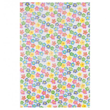 Chemin de table fleurs multicolores 30 cm x 5 m