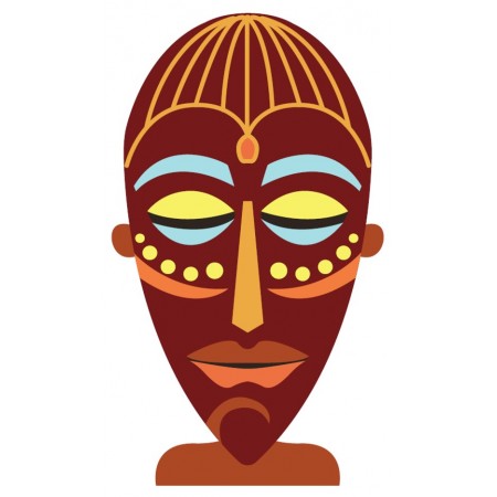 Masque Africain imprimé - carton Haut 28 cm (Prévoir chevalet carton)