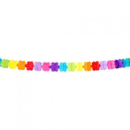 Guirlande de fleurs multicolores - papier Long. 400cm